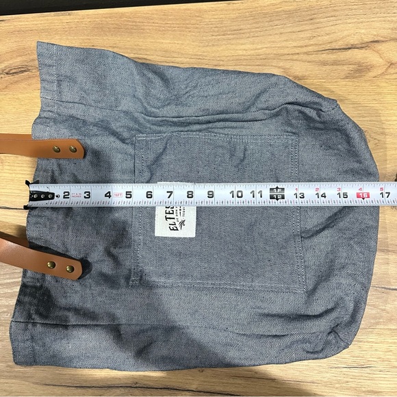 El Tosoro tequila tote bag denim leather gold pockets - Picture 8 of 11